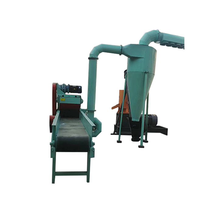 Молотковая дробилка для макулатуры с конвейером для подачи материала и циклонной выгрузкой 1000